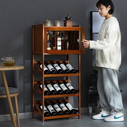 酒柜展示柜现代简约餐边柜网红小酒架欧式靠墙客厅实木家用置物架