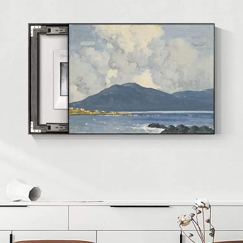 现代简约电表箱装饰画免打孔北欧风景画客厅配电箱遮挡抽象挂画