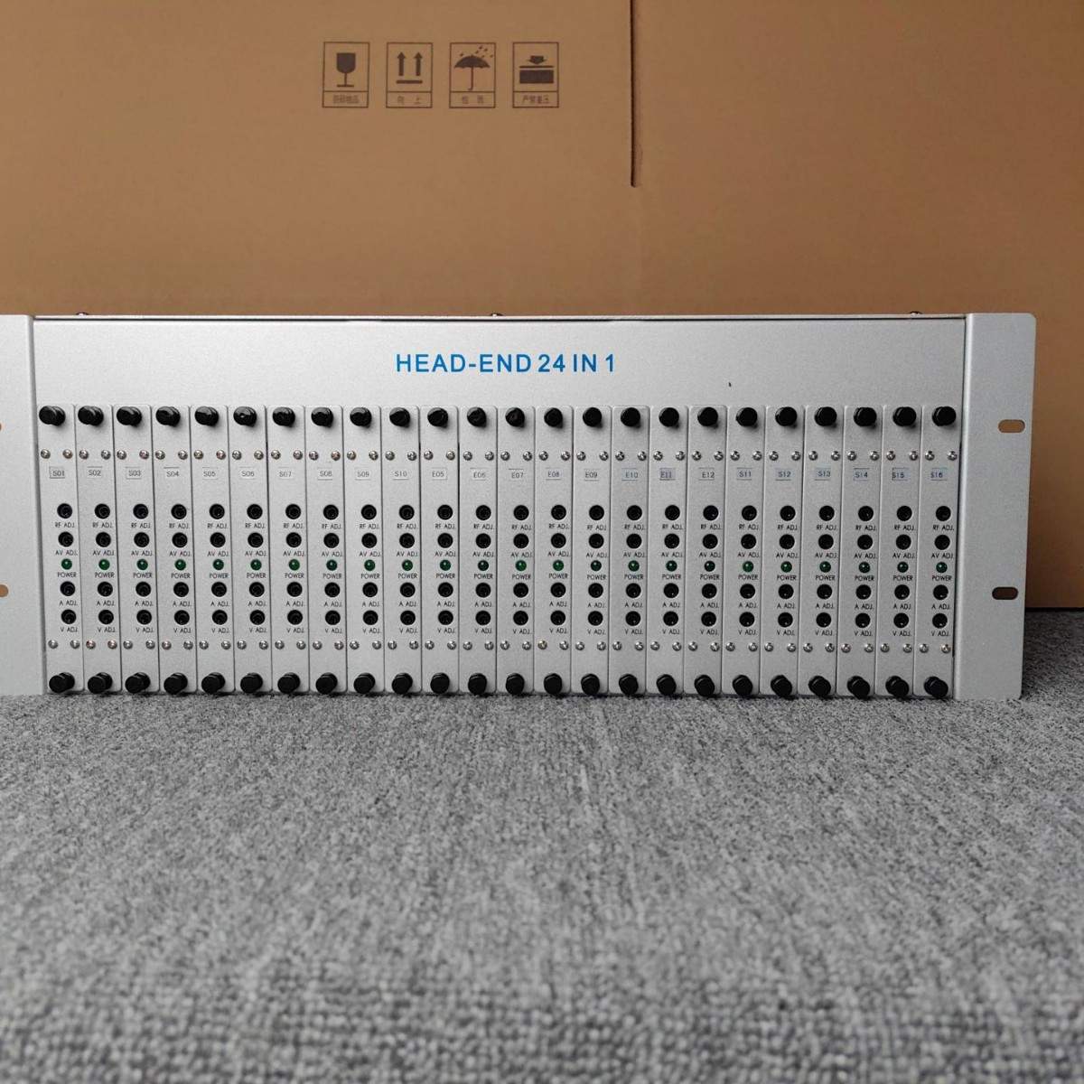 24路CATV HDMI转RF有线电视系统前端机房数字转模拟邻频调制器