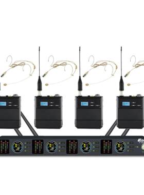 CDBO卡迪宝K-904A专业U段一拖四头戴式无线咪话筒演出会议麦克风