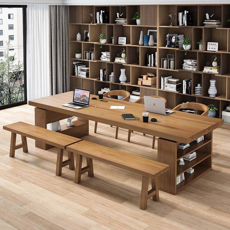 实木大长书桌全实木客厅学习桌书法桌办公桌椅子组合长条桌工作台