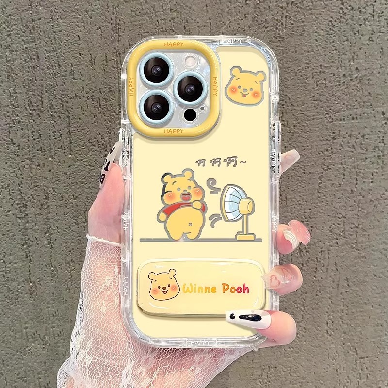 小熊维尼吹风扇适用vivox200手机壳VIVO火x100ULTRA/X90/80/70趣味可爱s20/19/18/17/16/15奶油镜面Pro套mini