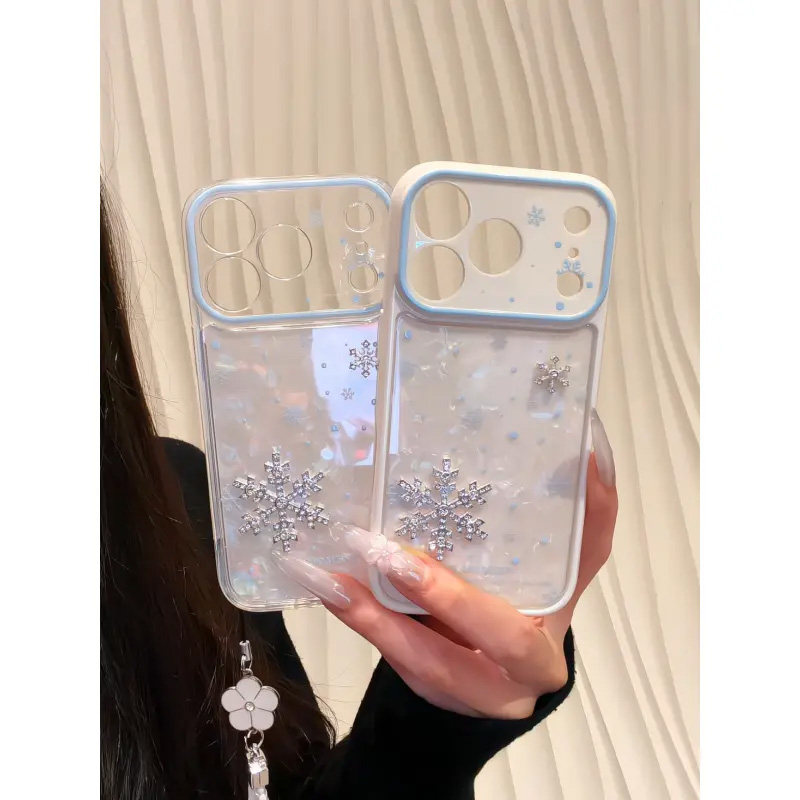 适用于苹果17手机壳iPhone16波点雪花平果15/14plus贝壳纹13/12/18Pro彩色11冬日简约带挂绳贝壳MAX大视窗套