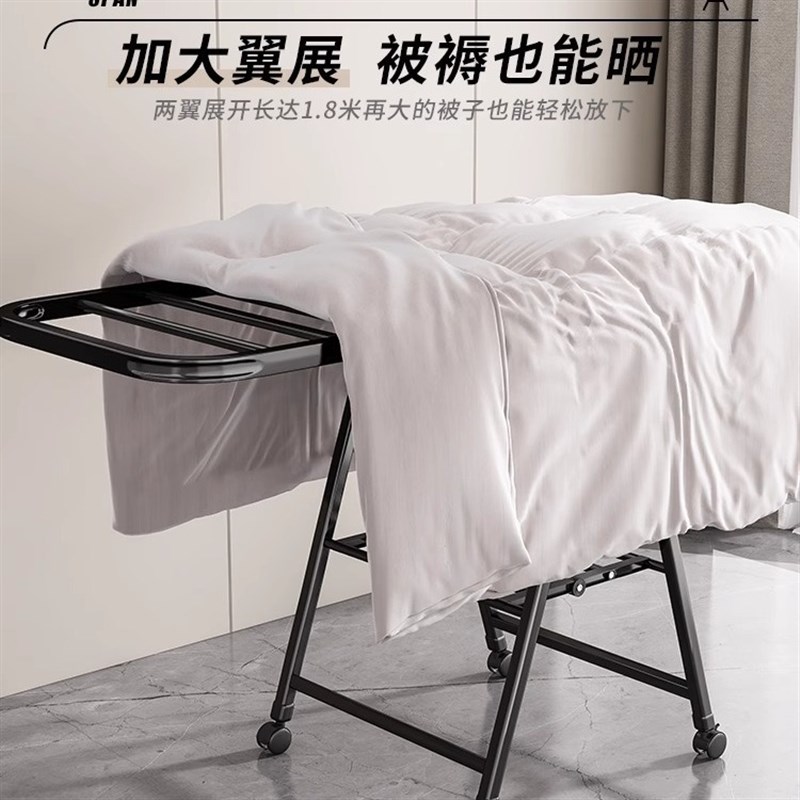 家用折叠晾衣架落地阳台婴儿多功能晒衣架免安装晒被子晾衫架神器