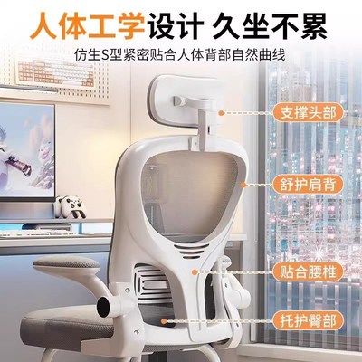 电脑椅久坐舒适办公椅家用学生学习椅可升降人体工学书桌椅子座椅