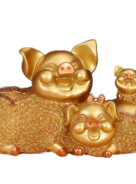 招财金猪年开运摆件家居装客厅饰品创意电视柜酒柜婚庆开业礼品