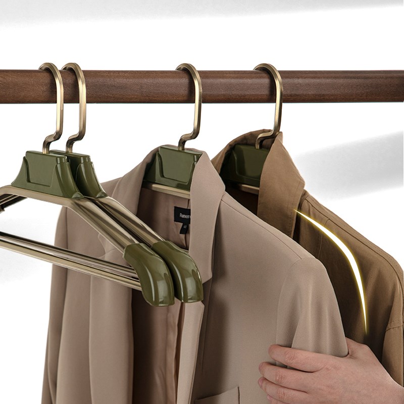 无痕太空铝卧室铝合金加粗加v厚衣架挂衣家用防掉实心轻奢金属衣