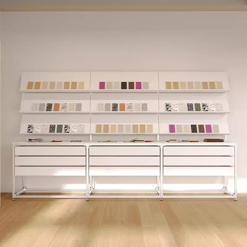 【桦木】海洋板展示柜铝型t材展览书架中岛台货架收纳架抽屉陈列