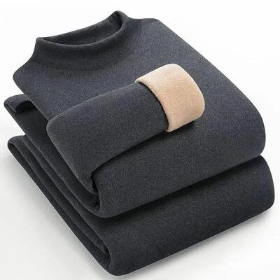 伍柒陆冬季加绒加厚保暖内衣套装高品质中老年大尺码秋衣卫生裤防