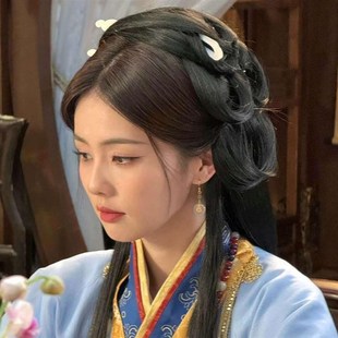 白鹿同款临江仙古装造型白玉发叉U形夹发饰O发簪子古风汉服头饰女