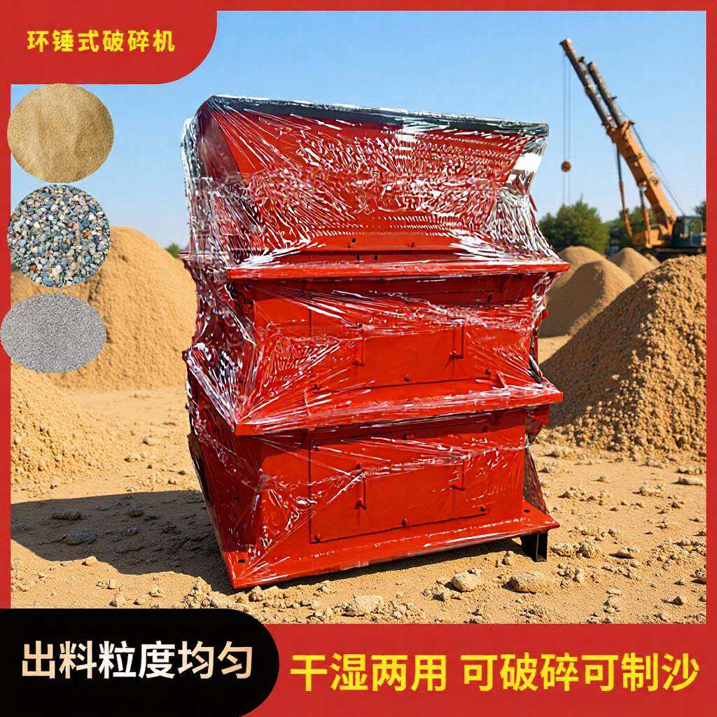 柴油版锤式破石机河卵石打沙石头粉碎机砂石粉碎环锤制砂机
