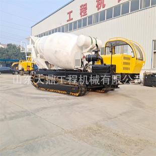 商混车农田地混凝土搅拌车4方履带罐车水渠修建用 履带式