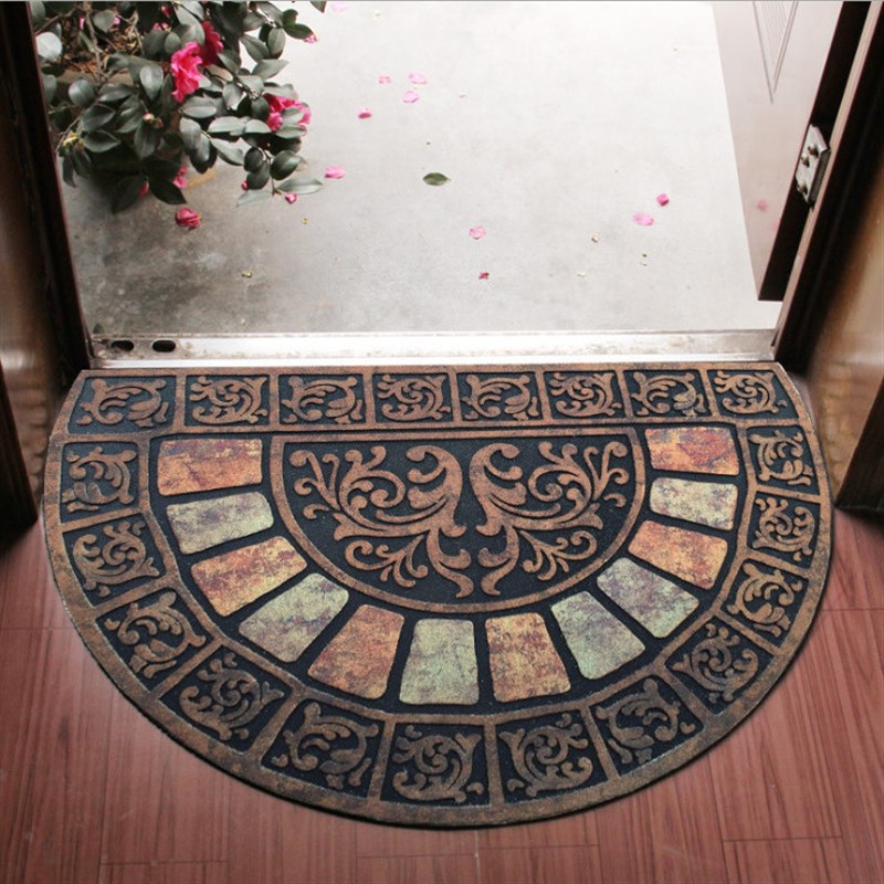 半圆欧式别墅家用入户室外橡胶植绒进门门厅门垫防滑地垫地毯蹭脚