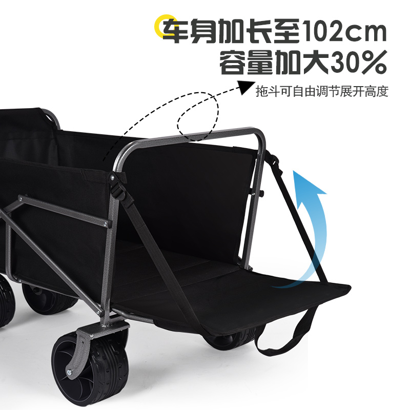 牧星人露营车推车儿童户外野营车遮阳后开加长旅行手拉车折叠便携
