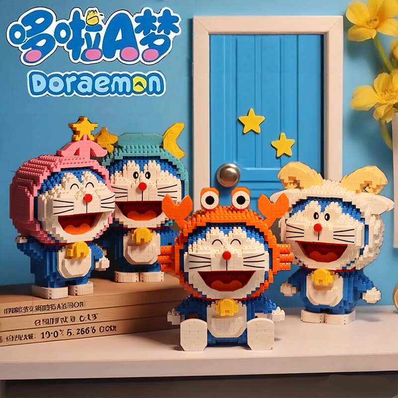 哆啦a梦积木小颗粒玩具女孩系列