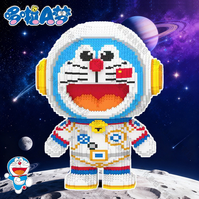 宇航哆啦a梦积木拼图6-12岁益智