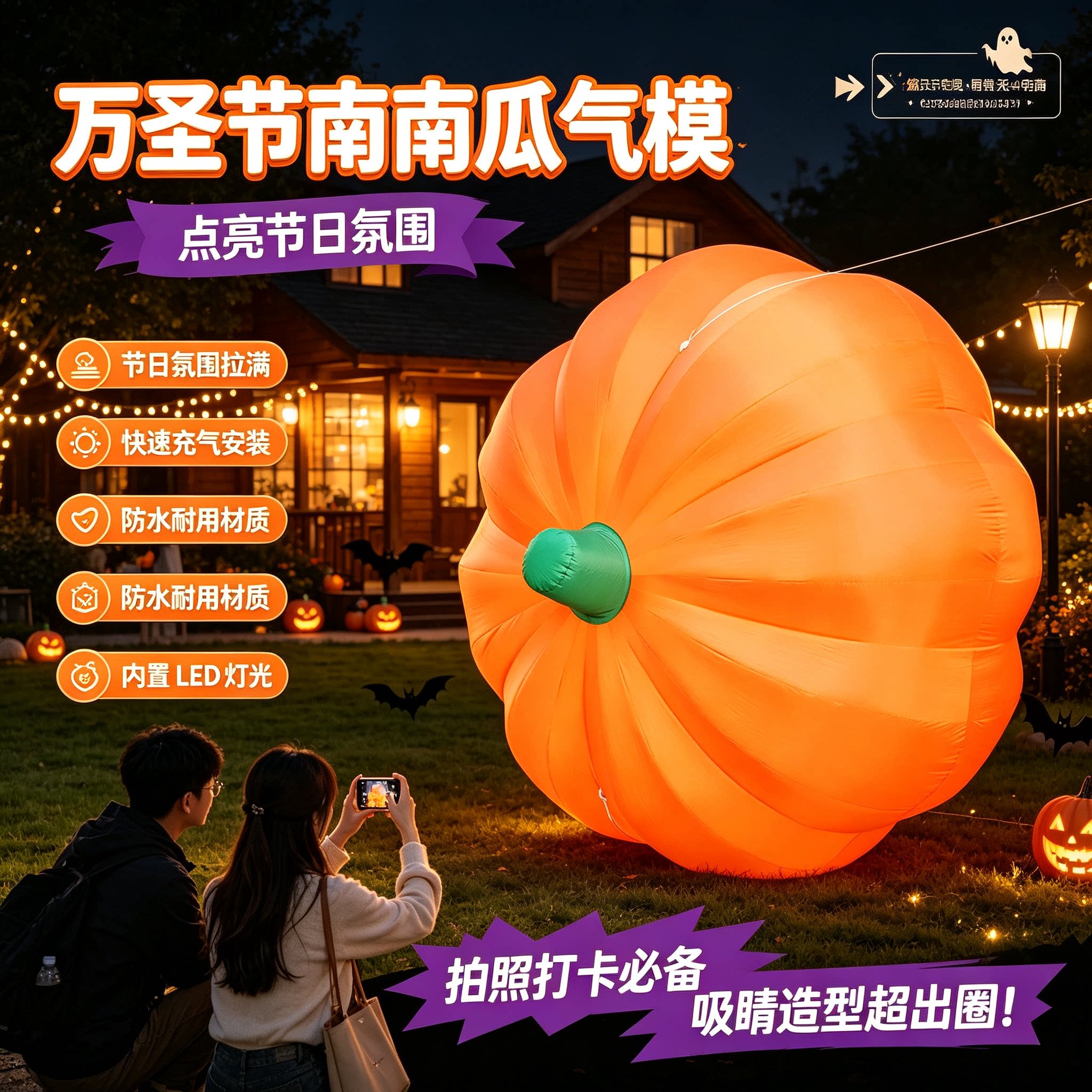 万圣节南瓜装饰品大型充气气模