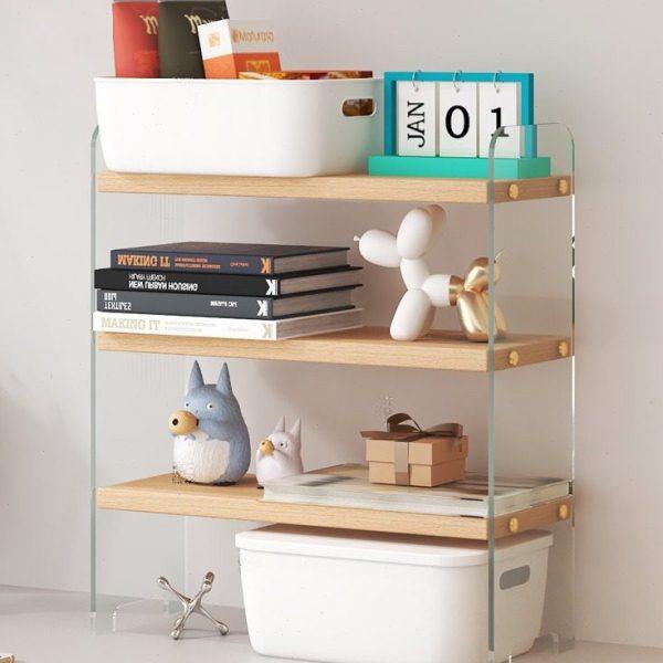 桌面置物架亚克力多层书架书桌面杯子收纳架公桌工位整理分层架,收纳整理,书桌收纳置物架,淘宝优惠券,粉丝福利购,淘宝优惠卷