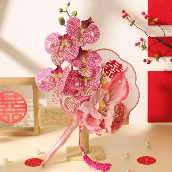 中式风团扇折扇手捧花扇子结婚晨袍摆拍出嫁纯手工扇级成品婚庆,居家日用,扇子,淘宝优惠券,粉丝福利购,淘宝优惠卷