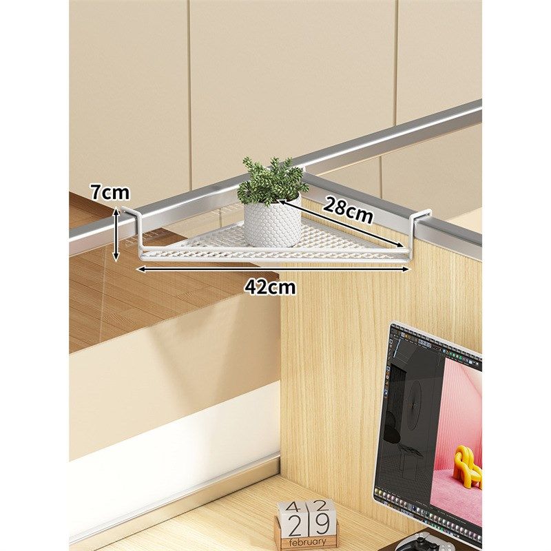 悬挂式置物架办公室挂篮工位屏风多层收纳神器办公桌隔板上免安装