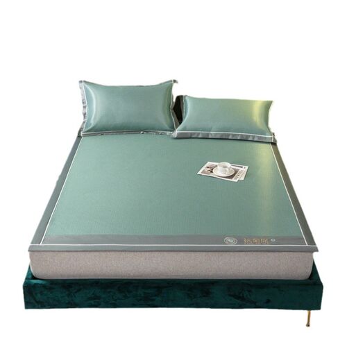 高端冰丝席熊猫冰藤席凉席三件套1200D折叠水洗5A绣花冰藤空调席