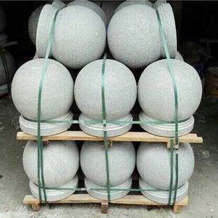 四川成都圆石球路障挡车石圆球大理石广场石墩子阻车花岗岩石头球