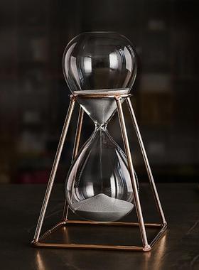 金属沙漏计时器30分钟圣诞节礼物轻奢计时沙漏创意办公室客厅摆件