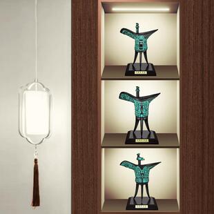 仿古青铜器父辛爵招财摆件纯铜酒樽爵杯酒爵铜爵杯古玩古董办公室