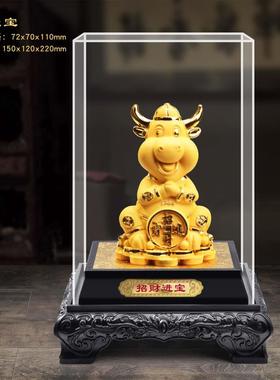 绒沙金生肖牛年风水招财工艺品4S店年会开业活动礼品华尔街牛庭祥