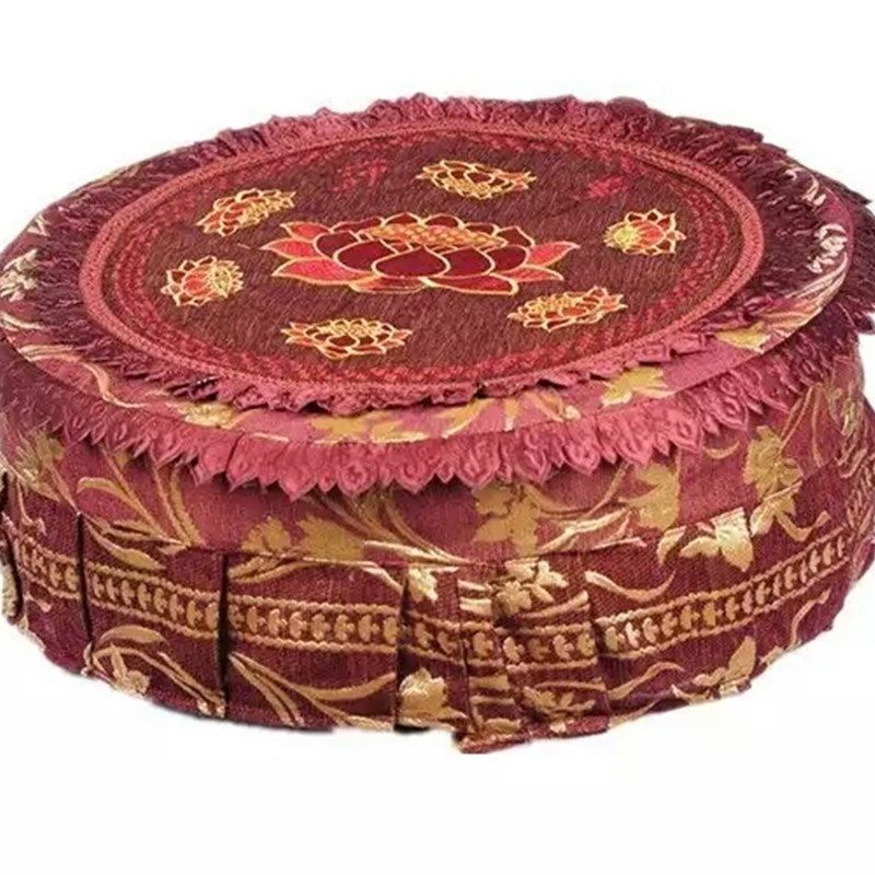 高档圆形家用实木莲花拜佛凳拜墩拜椅佛堂磕头垫蒲团拜垫打坐垫