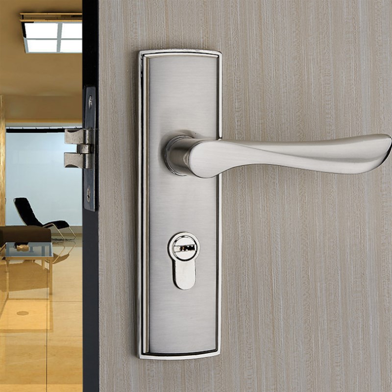 简约室内门锁单舌锁卧室房门锁铝合金门锁实木门锁工程锁把手门锁