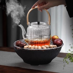 电陶炉茶具套装 玻璃茶壶泡茶家用耐高温烧水壶提梁壶围炉煮茶新款