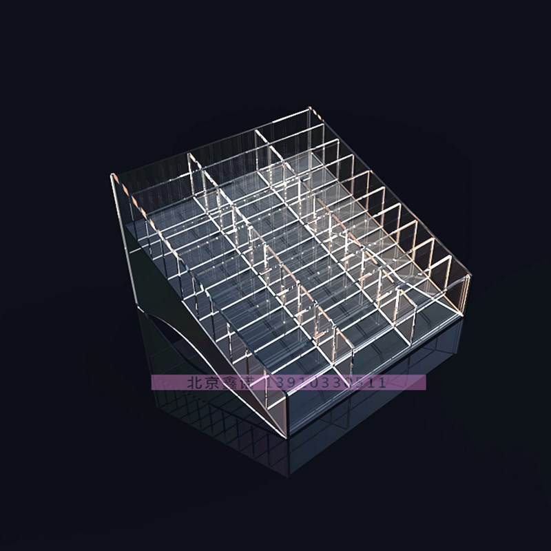 透明手机收纳盒多格亚克力塑料桌面钢化贴膜盒子存放管理收纳架