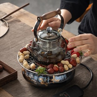 松鹤煮茶器玻璃煮茶壶电陶炉煮茶小型个人泡茶专用茶壶礼盒装 新款