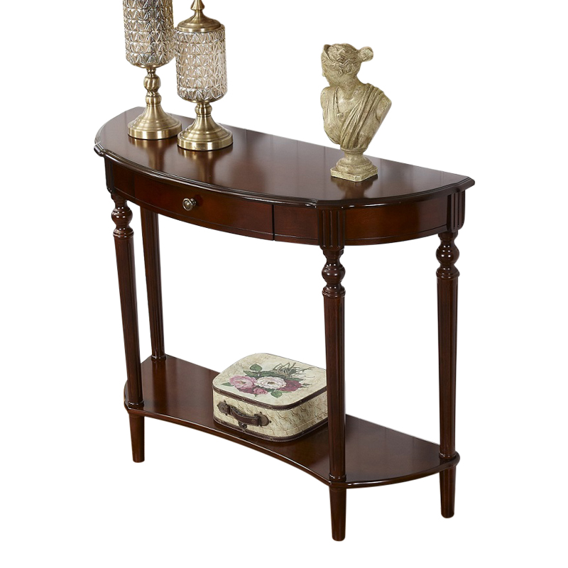 欧式门厅玄关桌1.1米美式玄关台半圆玄关柜1.2米走廊靠墙案供桌