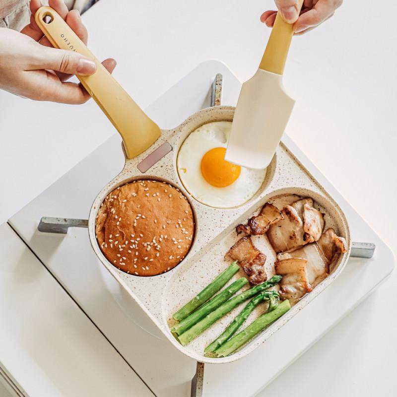 德国进口小熊煎蛋锅早餐锅蛋堡平底多功能三合一麦饭石小煎锅