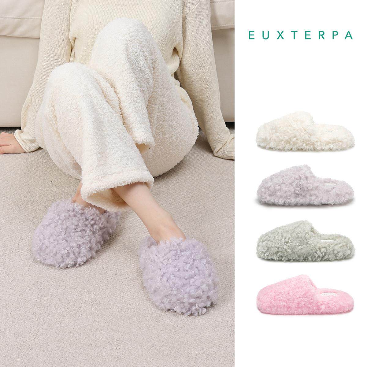 EUXTERPA原创2024秋冬新款毛绒羊羔毛大头拖鞋糖果色室内家居拖鞋