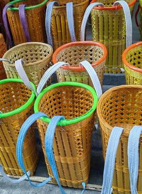 贵州竹编宝宝背篓娃娃背篼婴儿哄睡竹篓背筐背带手工艺竹制品包邮