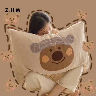 a类高档纱布枕巾2025新款纯棉枕头巾一对装可爱垫巾男生男士全棉g