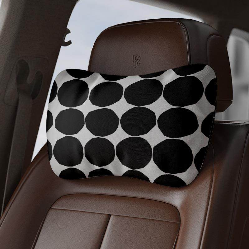 芬兰圆点石头图案汽车护颈枕靠枕办公椅头枕四季通用座椅绑带 1