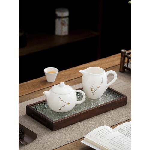 高档锔钉羊脂玉瓷茶壶防烫单个陶瓷纯白西施壶家用泡茶器功夫茶具