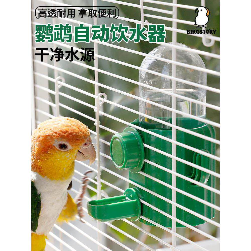 鹦鹉小鸟饮水器自动喂水撞针水壶鸟用悬挂喂食器防溅喝水器喂水器