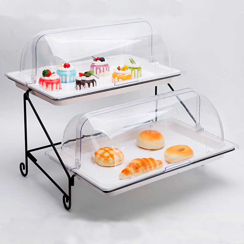 水果盘欧式双层点心盘 蛋糕盘 多层糕点盘自助餐水果面包展示盘架