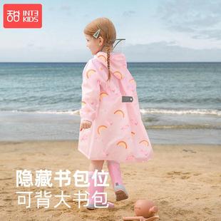儿雨衣男女童宝宝小幼儿园童小学生甜甜仔雨上学专用带披书包位轻