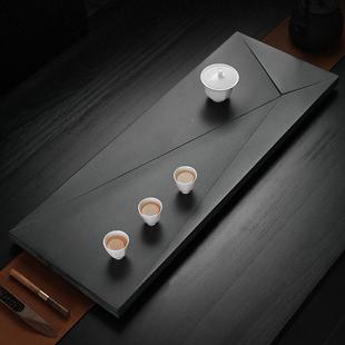 石道天然乌金石茶创整块简约金几何意家用石材石头茶台倾斜美大号