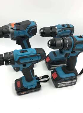 兵刃充电式手电钻25V大功率双速锂电钻家用电动螺丝