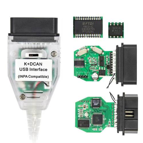 INPA K+DCAN for BMW E chassis FT232RL 9241 白 色PCB 按压开关