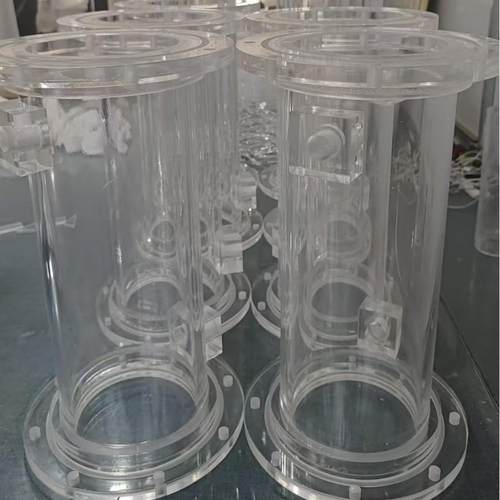 有机玻璃罐体 亚克力圆管实验仪器透明圆柱电解槽加工