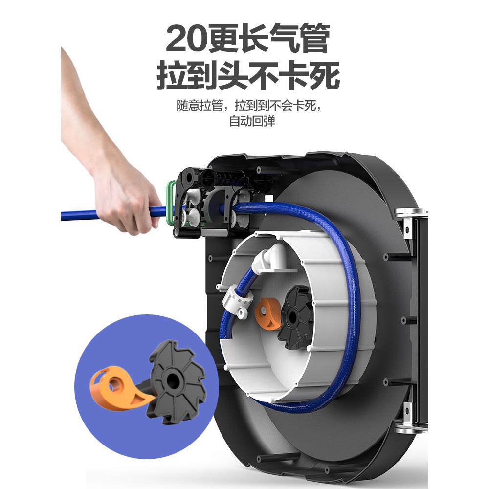 自动伸缩卷管器气鼓电鼓绕管器4S店花园浇花高压洗车水鼓超长20米