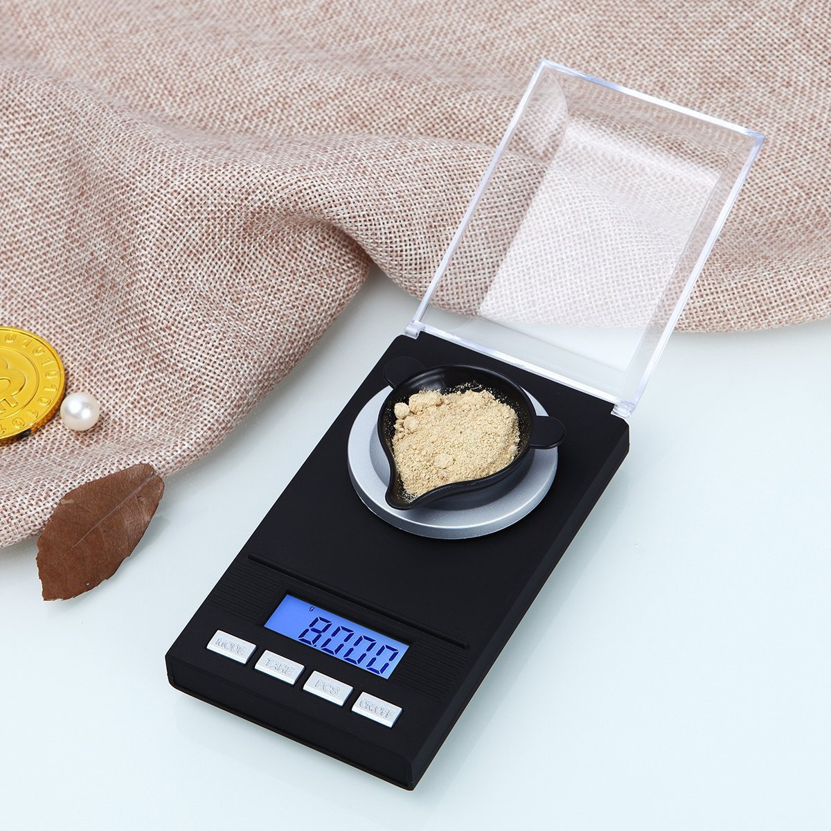 克拉秤电子珠宝毫克秤50g/0.001g便携手掌称克秤
